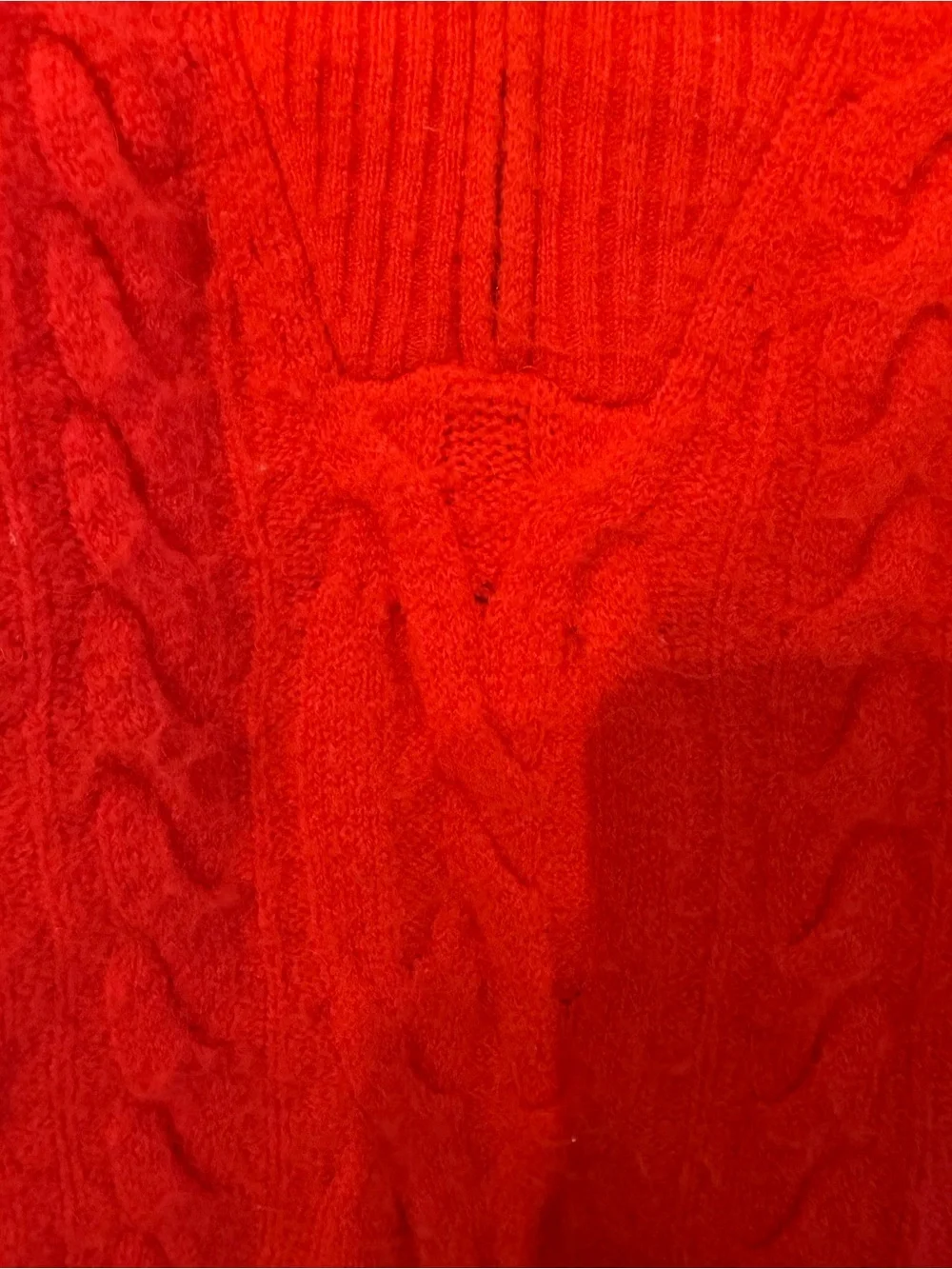 J. Crew Men's Bright Red Cable-Knit Half-Zip Sweater